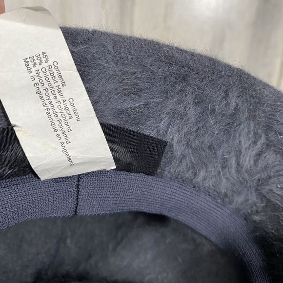 Vtg 90's Kangol Furgora Linda Bucket Hat Blue Gray Angora Fur Y2K Bow Classic - Picture 8 of 8